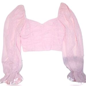 Swiss dot Flounce sleeve top